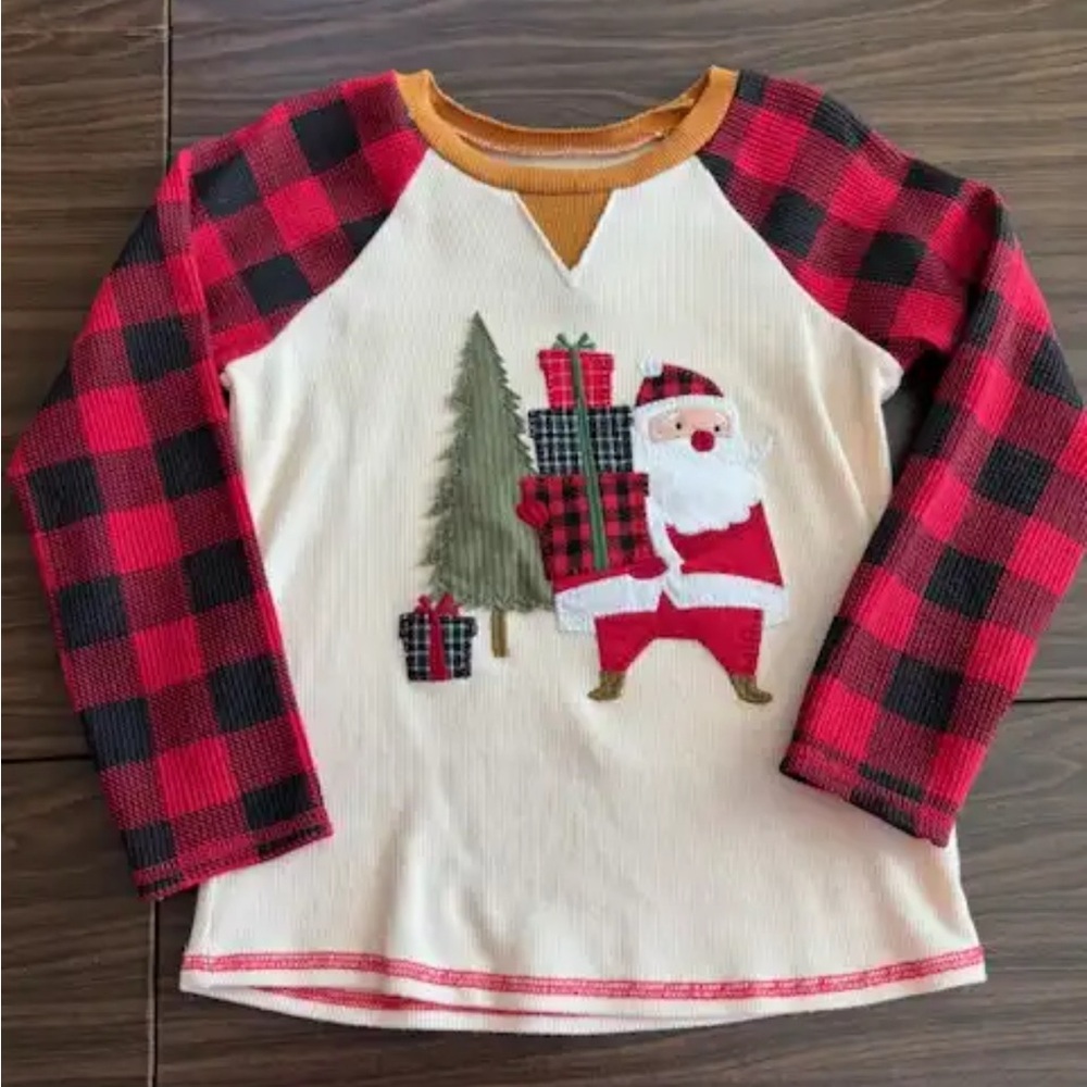 Mudpie Santa Shirt- 4/5T